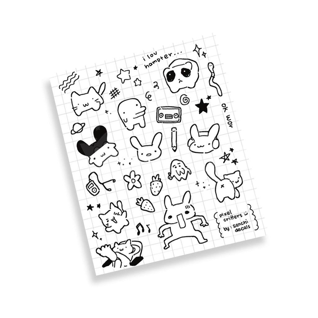 Pixel Critters Sticker Sheet